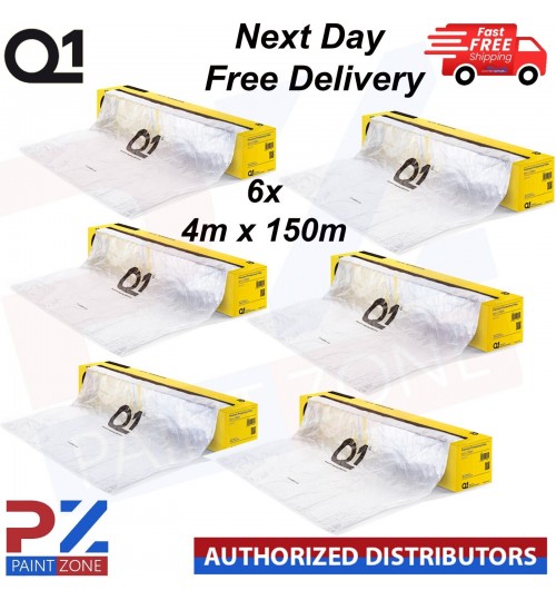 6X Q1 MASKING FILM SHEETING ROLL 4M X 150M PREMIUM AUTOMOTIVE PAINT PROTECTON
